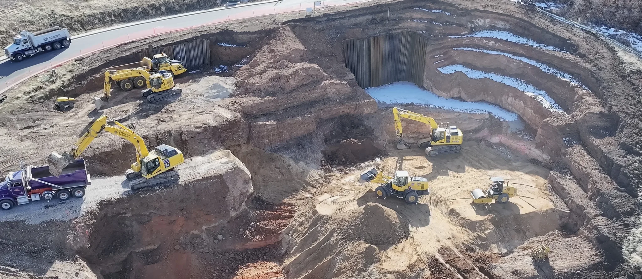 Large BTM excavation site prepared for mountain construction